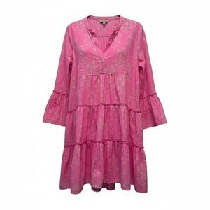 Juliet Dunn Floral Tiered Ruffled Minidress